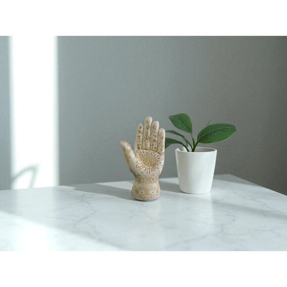Mystical Witchy Palmistry Hand Statue Palm Reading Boho Psychic Decor 5" - Picture 5 of 9